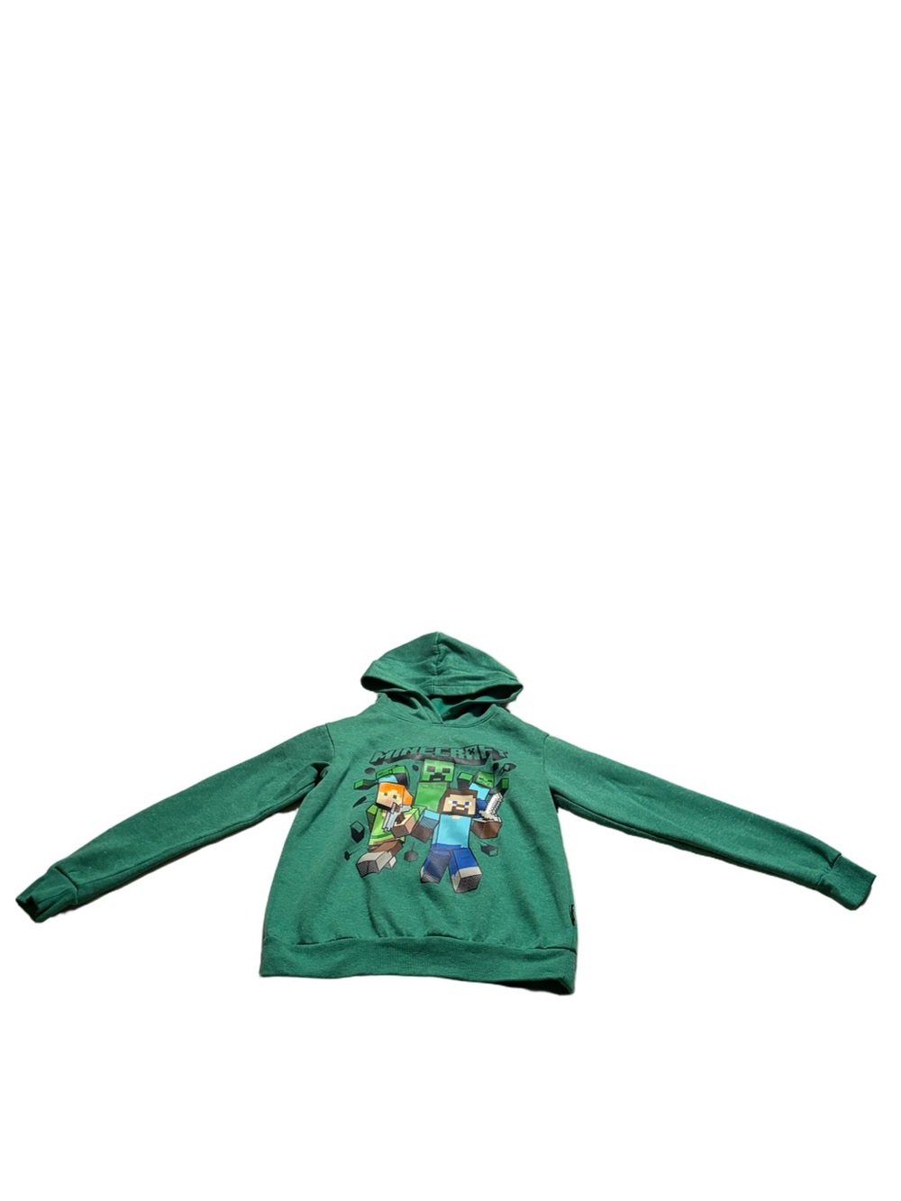 Boys Green Minecraft Hoodie Size Medium
